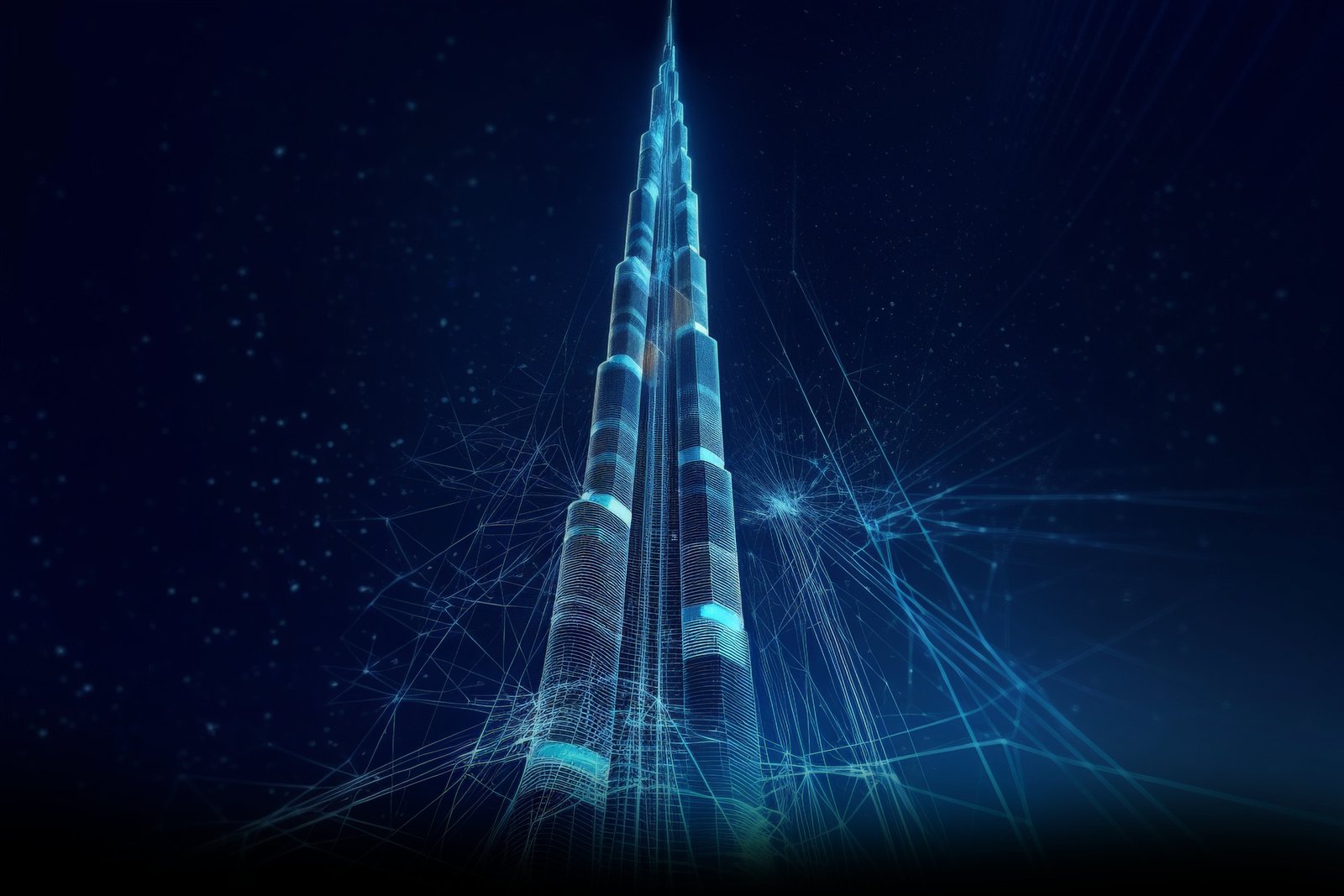 Dubai city illuminated neon spectrum